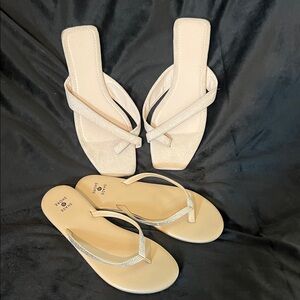 Shade & Shore Beige and Cream Women's Sandals and one non branded